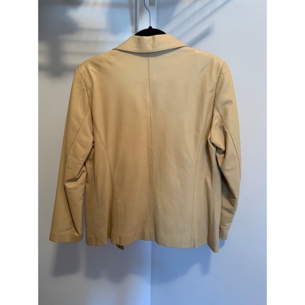 Andrew Marc Vintage Cream 100% Leather Jacket - Picture 2 of 2